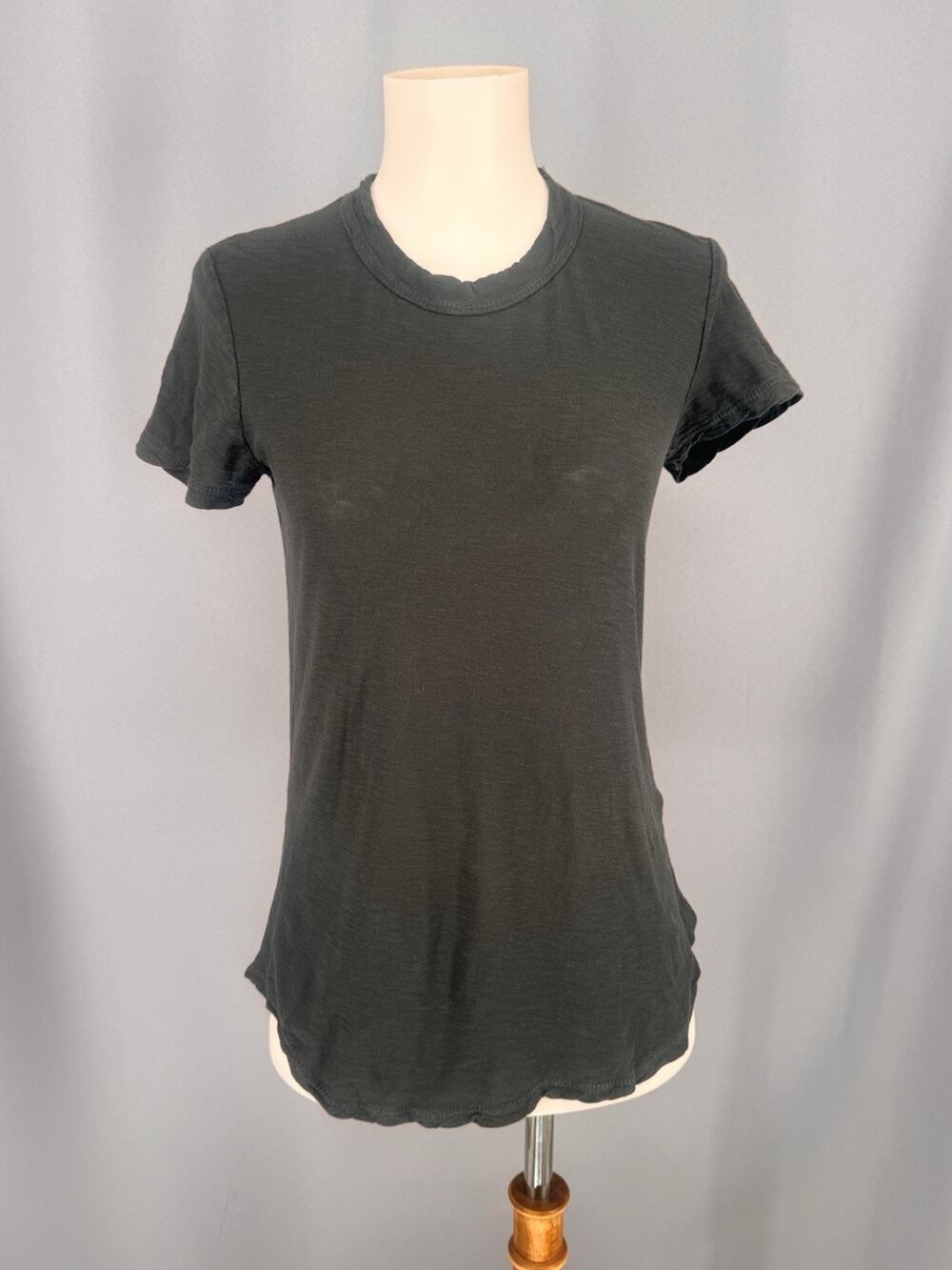 James Perse Standard Shirt Womens Size 1 Small Gray Crew Neck Minimalist USA